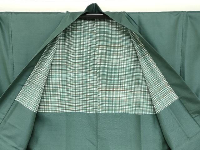 平和屋着物●男性　紬　アンサンブル　長羽織　100亀甲　総詰め　キングサイズ　正絹　逸品　DABB0303ud