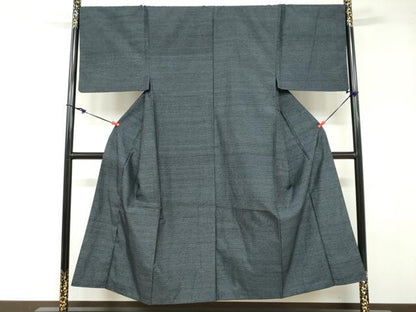 平和屋着物●男性　紬　アンサンブル　抽象文様　正絹　逸品　DABB0304ud