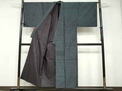 平和屋着物●男性　紬　アンサンブル　抽象文様　正絹　逸品　DABB0304ud
