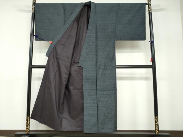 平和屋着物●男性　紬　アンサンブル　抽象文様　正絹　逸品　DABB0304ud