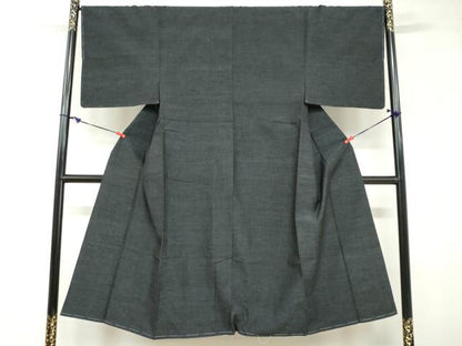 平和屋着物●男性　紬　アンサンブル　長羽織　霞文　正絹　逸品　未使用　DABB0306ud