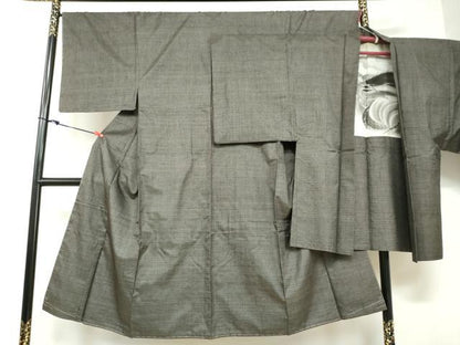 平和屋着物●男性 本場大島紬 アンサンブル 長羽織 100亀甲 総詰め 正絹 逸品 DABB0309ud