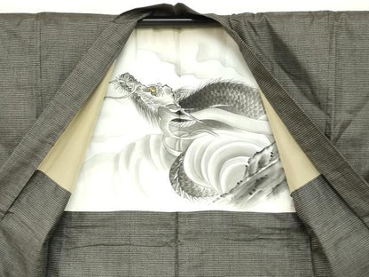平和屋着物●男性 本場大島紬 アンサンブル 長羽織 100亀甲 総詰め 正絹 逸品 DABB0309ud