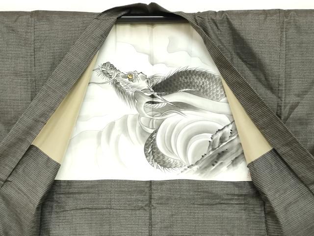 平和屋着物●男性 本場大島紬 アンサンブル 長羽織 100亀甲 総詰め 正絹 逸品 DABB0309ud