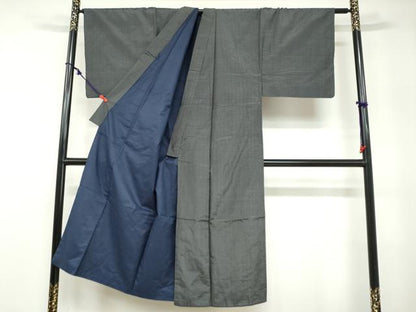 平和屋着物●男性 本場大島紬 アンサンブル 長羽織 抽象文様 正絹 逸品 DABB0310ud