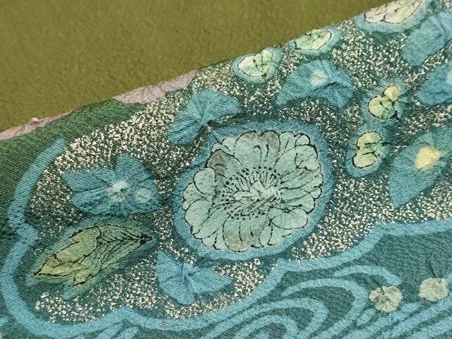 平和屋着物●訪問着 絞り 流水辻が花 暈し染め 金彩 正絹 逸品 DABB0314ud