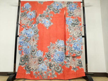 平和屋着物●名門 藤娘きぬたや・総絞り 振袖 乱菊 正絹 逸品 DABB0317ud