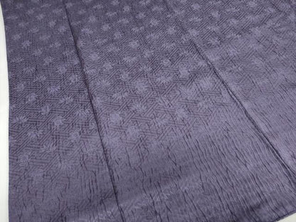 平和屋着物●上質な色無地 絞り 紗綾形草花地紋 滅紫色 正絹 逸品 DABB0318ud