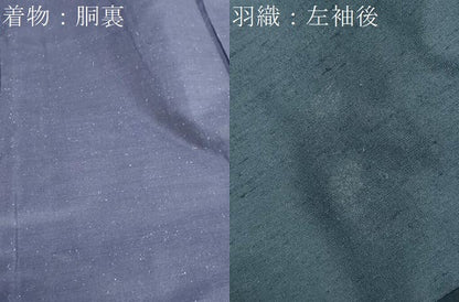 平和屋着物●男性 紬 アンサンブル 長羽織 百入茶色 正絹 逸品 DABB0322ud
