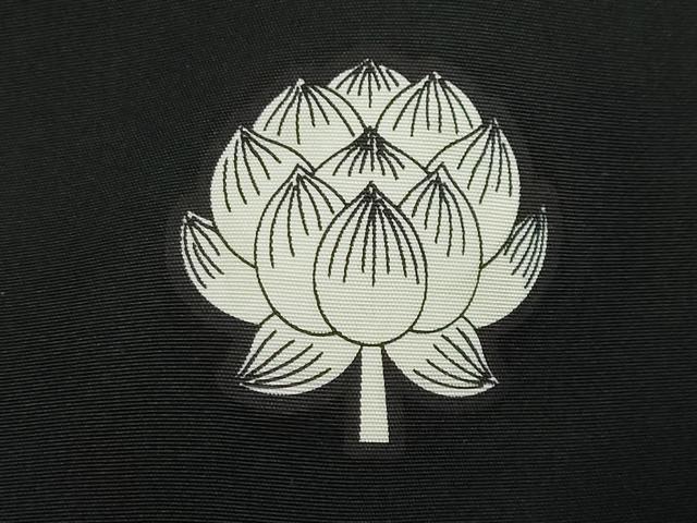 平和屋着物●男性 黒紋付 長羽織セット 羽裏：扇面風景文 正絹 逸品 DABB0324ud