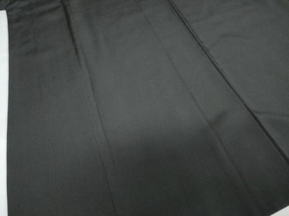 平和屋着物●男性 黒紋付 長羽織セット 羽裏：扇面風景文 正絹 逸品 DABB0324ud
