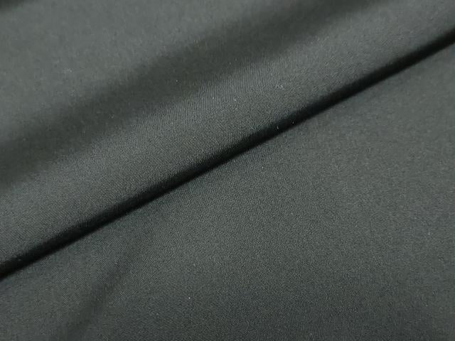 平和屋着物●男性 黒紋付 長羽織セット 羽裏：扇面風景文 正絹 逸品 DABB0324ud