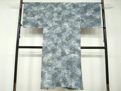 平和屋着物●男性 紬 アンサンブル 長襦袢（無双仕立て）セット 鉄紺色 正絹 逸品 未使用 DABB0326ud
