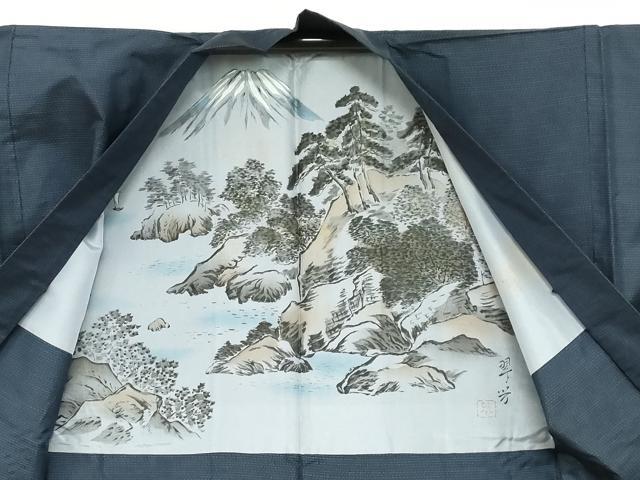 平和屋着物●男性 本場大島紬 アンサンブル 長襦袢（袷）セット 長羽織 抽象文様 正絹 逸品 未使用 DABB0328ud