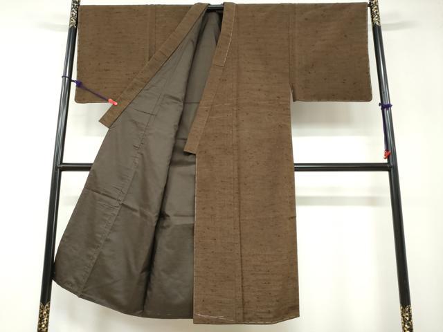 平和屋着物●男性 紬 アンサンブル 長襦袢（無双仕立て）セット 霞文 正絹 逸品 未使用 DABB0329ud