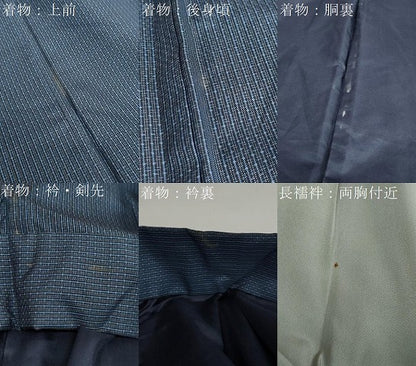 平和屋着物●男性 本場大島紬 長襦袢（袷）セット 抽象文様 キングサイズ 正絹 逸品 DABB0330ud