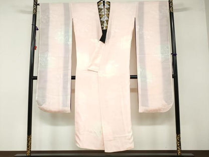 平和屋着物●豪華振袖・長襦袢（袷）セット 駒刺繍 絞り 流水御所車草花文 金銀彩 半衿刺繍 正絹 逸品 DABB0331ud