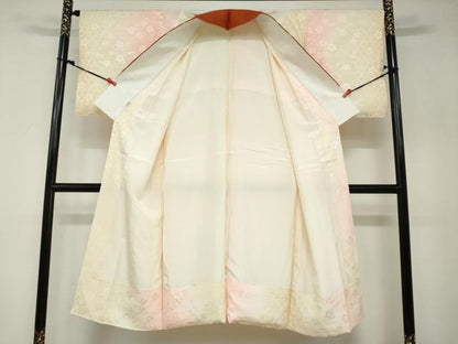 平和屋着物●長襦袢 袷 舞花地紋 暈し染め やまと誂製 半衿刺繍 正絹 逸品 DABB0332ud