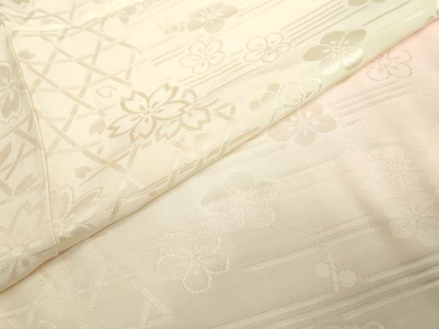 平和屋着物●長襦袢 袷 舞花地紋 暈し染め やまと誂製 半衿刺繍 正絹 逸品 DABB0332ud