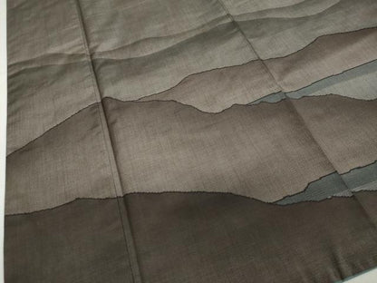 平和屋着物●本場大島紬 訪問着 7マルキ 遠山風景文 正絹 逸品 DABB0334ud