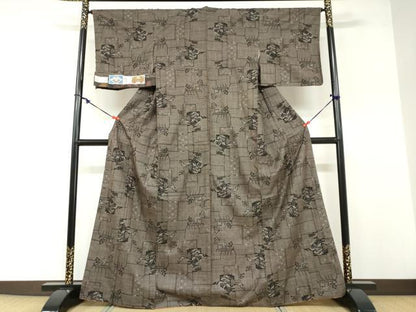 平和屋着物●本場大島紬 7マルキ 古代染色純泥染 風景文 大司トキエ作 証紙付き 正絹 逸品 DABB0338ud