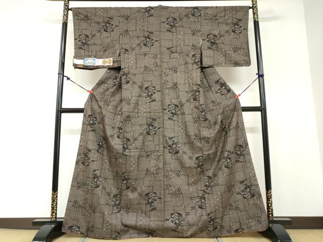 平和屋着物●本場大島紬 7マルキ 古代染色純泥染 風景文 大司トキエ作 証紙付き 正絹 逸品 DABB0338ud