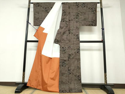 平和屋着物●本場大島紬 7マルキ 古代染色純泥染 風景文 大司トキエ作 証紙付き 正絹 逸品 DABB0338ud