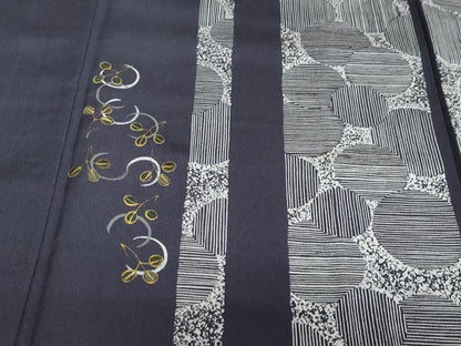 平和屋着物●訪問着 刺繍 舞葉文 金彩 正絹 逸品 DABB0341ud