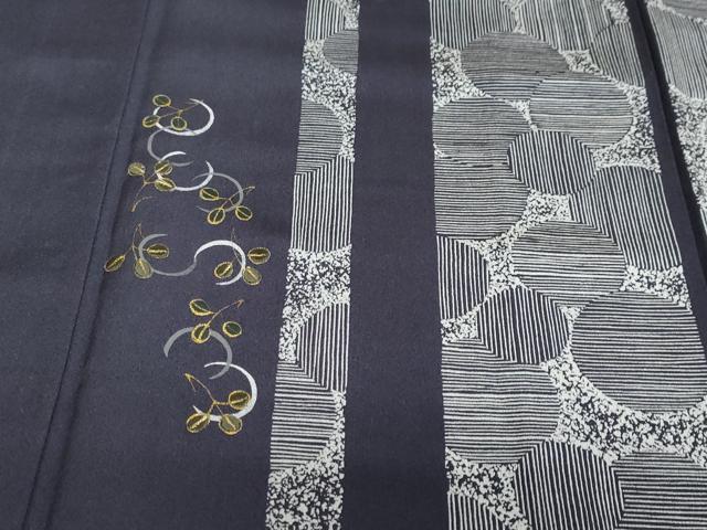 平和屋着物●訪問着 刺繍 舞葉文 金彩 正絹 逸品 DABB0341ud