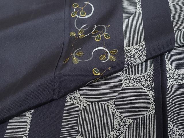 平和屋着物●訪問着 刺繍 舞葉文 金彩 正絹 逸品 DABB0341ud