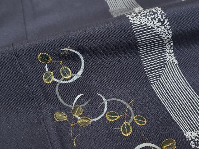 平和屋着物●訪問着 刺繍 舞葉文 金彩 正絹 逸品 DABB0341ud
