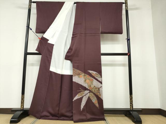 平和屋着物●豪華色留袖 絞り 笹竹草花文 金彩 正絹 逸品 DABB0345ud