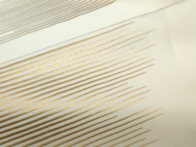 平和屋着物●長襦袢 袷 横段文 金彩 正絹 逸品 DABB0347ud
