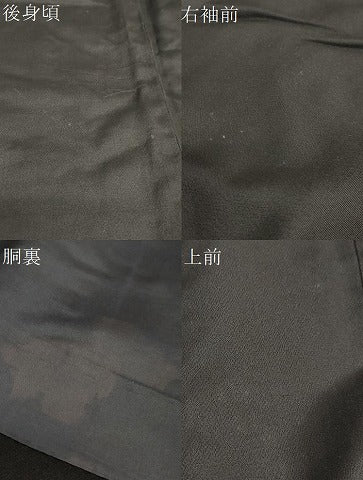 平和屋着物∞男性 長羽織 暗黒色色 正絹 逸品 DABB0348ud