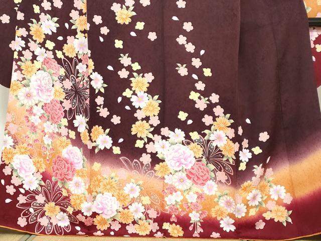 平和屋着物●豪華振袖 駒刺繍 舞花文 暈し染め 銀彩 正絹 逸品 DABB0351ud