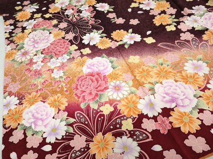 平和屋着物●豪華振袖 駒刺繍 舞花文 暈し染め 銀彩 正絹 逸品 DABB0351ud