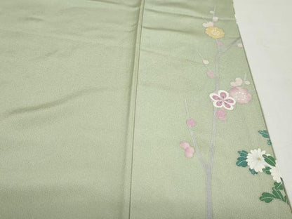 平和屋着物●訪問着 友禅 作家物 冊子草花文 暈し染め 正絹 逸品 DABB0357ud