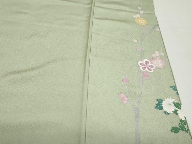 平和屋着物●訪問着 友禅 作家物 冊子草花文 暈し染め 正絹 逸品 DABB0357ud