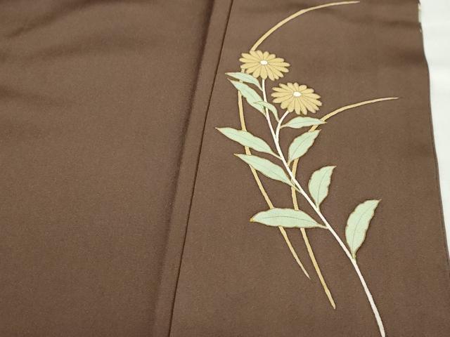平和屋着物●訪問着 駒刺繍 草花文 正絹 逸品 DABB0359ud