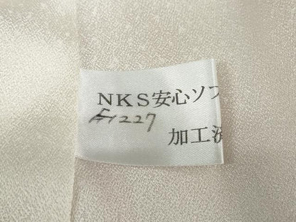 平和屋着物●豪華振袖 駒刺繍 扇面草花丸文 銀通し地 正絹 逸品 DABB0363ud