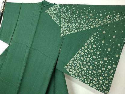 平和屋着物●東京友禅 菅有鬼一 訪問着 舞桜文 暈し染め 金彩 正絹 逸品 未使用 DABB0364ud