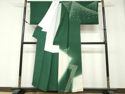 平和屋着物●東京友禅 菅有鬼一 訪問着 舞桜文 暈し染め 金彩 正絹 逸品 未使用 DABB0364ud