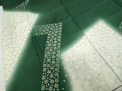 平和屋着物●東京友禅 菅有鬼一 訪問着 舞桜文 暈し染め 金彩 正絹 逸品 未使用 DABB0364ud