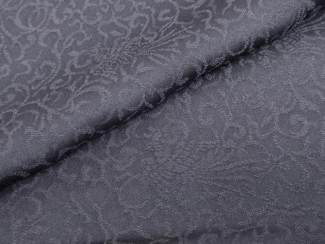 平和屋着物●上質な色無地　鳳凰唐草地紋　藤煤竹色　正絹　逸品　DABB0368ud