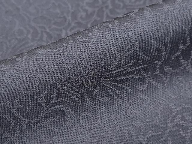 平和屋着物●上質な色無地　鳳凰唐草地紋　藤煤竹色　正絹　逸品　DABB0368ud