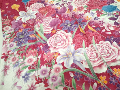 平和屋着物●豪華振袖 草花文 暈し染め 金糸 銀通し地 仮絵羽 逸品 未使用 DABB0372ud