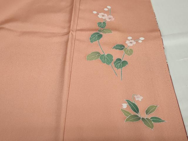 平和屋着物●訪問着 流水地紙重ね飛鶴草花文 暈し染め 金彩 正絹 逸品 DABB0375ud