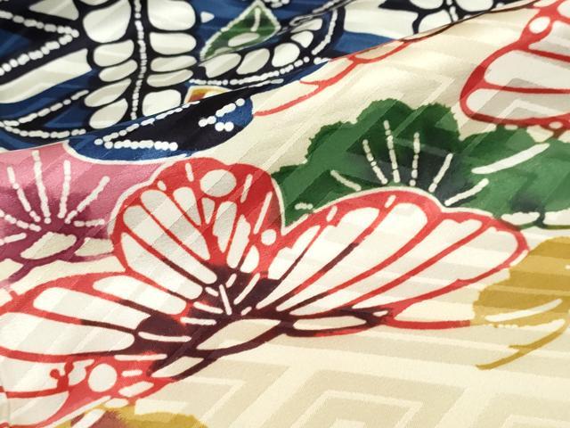 平和屋着物●訪問着 紅型 枝垂れ藤松文 正絹 逸品 DABB0380ud