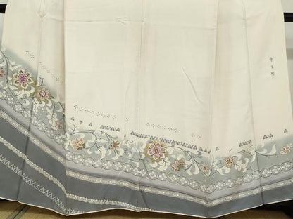 平和屋着物●京の名門 じゅらく謹製 帝王紫 訪問着 駒刺繍 更紗花唐草文 暈し染め 金彩 正絹 逸品 DABB0381ud