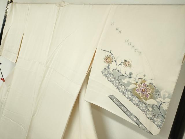 平和屋着物●京の名門 じゅらく謹製 帝王紫 訪問着 駒刺繍 更紗花唐草文 暈し染め 金彩 正絹 逸品 DABB0381ud